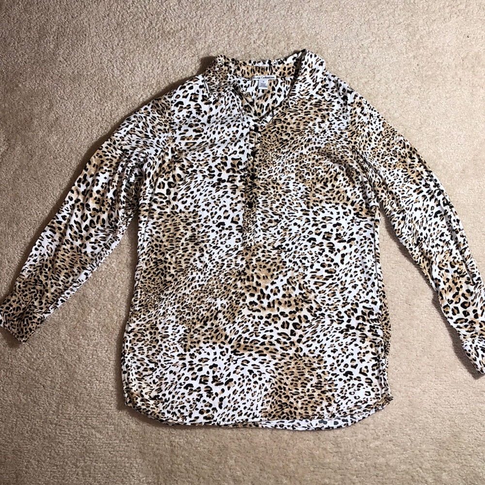 Dalia Collection Leopard Button Up Top